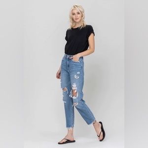 Flying Monkey Distressed Mom Jeans